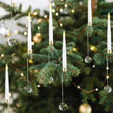 6-Pack Flameless Tapered LED Christmas Candles, Remote Control Timer Crystal Hook Decoration
