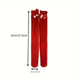 Christmas Over-the-Knee Socks, Handmade Polyester-Cotton Bows, Sweet & Warm Holiday Outfit. 4-Pack A01 Combo Set
