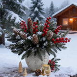 40-Piece Artificial Pine Needle Red Berry Pinecone Set, Essential for Christmas Table Decoration and DIY Wreaths In Australia - Darrahopens