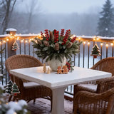 40-Piece Artificial Pine Needle Red Berry Pinecone Set, Essential for Christmas Table Decoration and DIY Wreaths