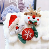 Christmas Plush Cartoon Handbag Crossbody Bag, 3D Appliqués Pearl Chain, Sweet Practical Holiday Essential./khaki