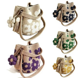 Hand crocheted flower tote bag, can be worn as shoulder bag, crossbody bag, or carried by hand, the perfect choice for everyday outings with a stylish vibe./YELLOW