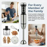 4-in-1 Hand Blender, Blends, Chops, Whisks, and Grinds All in One Machine, 25-Speed Adjustment with TURBO Boost, Splash-Proof and Easy to Disassemble and Clean – Your All-in-One Kitchen Partner.
