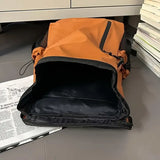 Lightweight Flap Backpack | 0.6kg Weight Reduction, 42L Large Capacity, Outdoor Mountain Style Meets Commuter Versatility(ORANGE)