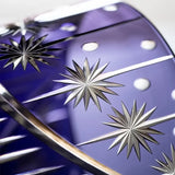 Hand-Carved Purple Kiriko Glass, Crystal Whiskey Glass, Edo Pattern High-End Spirits Glass