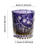 Hand-Carved Purple Kiriko Glass, Crystal Whiskey Glass, Edo Pattern High-End Spirits Glass