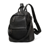Lychee-grain leather backpack: wear-resistant, large capacity, casual travel & commute, multiple carry ways, zipper anti-theft, premium texture.(grey)