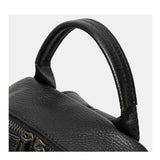 Lychee-grain leather backpack: wear-resistant, large capacity, casual travel & commute, multiple carry ways, zipper anti-theft, premium texture.(grey)