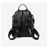 Lychee-grain leather backpack: wear-resistant, large capacity, casual travel & commute, multiple carry ways, zipper anti-theft, premium texture.(grey)