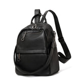 Lychee-grain leather backpack: wear-resistant, large capacity, casual travel & commute, multiple carry ways, zipper anti-theft, premium texture.(grey)