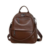 Lychee-grain leather backpack: wear-resistant, large capacity, casual travel & commute, multiple carry ways, zipper anti-theft, premium texture.(grey)