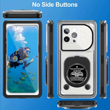 Newly Upgraded IPX8 Diving Phone Case, 15m Waterproof, 6.9-inch Universal, Surfing Swimming Underwater Photography, Shockproof and Scratch-Resistant.GREY WHITE