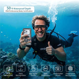 Newly Upgraded IPX8 Diving Phone Case, 15m Waterproof, 6.9-inch Universal, Surfing Swimming Underwater Photography, Shockproof and Scratch-Resistant.GREY WHITE