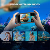 Newly Upgraded IPX8 Diving Phone Case, 15m Waterproof, 6.9-inch Universal, Surfing Swimming Underwater Photography, Shockproof and Scratch-Resistant.GREY WHITE