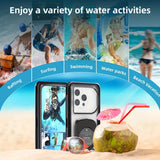 Newly Upgraded IPX8 Diving Phone Case, 15m Waterproof, 6.9-inch Universal, Surfing Swimming Underwater Photography, Shockproof and Scratch-Resistant.GREY WHITE