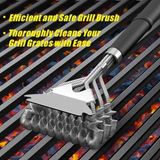 Bristle-Free Stainless Steel BBQ Grill Brush Heavy Duty Steam Clean Coil Head with Scraper