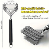 Bristle-Free Stainless Steel BBQ Grill Brush Heavy Duty Steam Clean Coil Head with Scraper