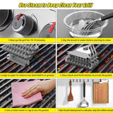 Bristle-Free Stainless Steel BBQ Grill Brush Heavy Duty Steam Clean Coil Head with Scraper