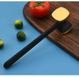 Dual-Sided Multi-Function Meat Mallet, 36 Spikes for Deep Tendon Cutting & Tenderizing, Flat Side for Smashing Cucumbers & Garlic, Nylon Handle with Zinc Alloy Head, Practical Kitchen Tool./golden In Australia - Darrahopens