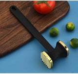 Dual-Sided Multi-Function Meat Mallet, 36 Spikes for Deep Tendon Cutting & Tenderizing, Flat Side for Smashing Cucumbers & Garlic, Nylon Handle with Zinc Alloy Head, Practical Kitchen Tool./golden In Australia - Darrahopens