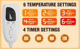 Silver gray This multifunctional electric heating pad: 6 temperature levels, 4 timer settings, magnetic interface, portable, machine washable, perfect for home relaxation and a warm gift.