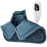 Silver gray This multifunctional electric heating pad: 6 temperature levels, 4 timer settings, magnetic interface, portable, machine washable, perfect for home relaxation and a warm gift.