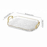 Water Ripple Double-Ear Tray: PET One-Piece Molded, Smooth & Easy to Clean, Gold/Silver Edge Thickened Double Ears, Small Size, Light Luxury & Multi-Purpose Storage/Phnom Penh (amber gold) In Australia - Darrahopens
