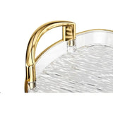 Water Ripple Double-Ear Tray: PET One-Piece Molded, Smooth & Easy to Clean, Gold/Silver Edge Thickened Double Ears, Small Size, Light Luxury & Multi-Purpose Storage/Phnom Penh (amber gold)