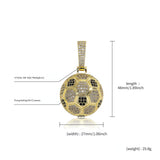 Football Hollow Pendant Necklace, Synthetic Zirconia Setting, Hip Hop Sporty Style, Trendy and Versatile.(silver)