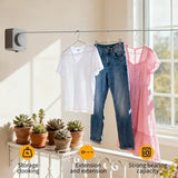 Retractable Invisible Clothesline | Freely Extends to 4.2 Meters, Holds Up to 40 Pounds, Suitable for Balcony Bathroom Outdoor Use, Essential for Small Spaces(white)