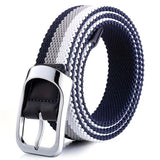 Three-Color Braided Golf Elastic Belt, Unisex, Stretchy Comfort and Versatile Matching, Top Choice for High-Quality Casual Trouser Belts/Red+blue+white