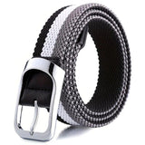 Three-Color Braided Golf Elastic Belt, Unisex, Stretchy Comfort and Versatile Matching, Top Choice for High-Quality Casual Trouser Belts/Red+blue+white