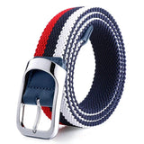 Three-Color Braided Golf Elastic Belt, Unisex, Stretchy Comfort and Versatile Matching, Top Choice for High-Quality Casual Trouser Belts(Blue+gray+white)