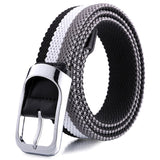 Three-Color Braided Golf Elastic Belt, Unisex, Stretchy Comfort and Versatile Matching, Top Choice for High-Quality Casual Trouser Belts(Blue+gray+white)