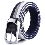Three-Color Braided Golf Elastic Belt, Unisex, Stretchy Comfort and Versatile Matching, Top Choice for High-Quality Casual Trouser Belts/Coffee color+brown+white