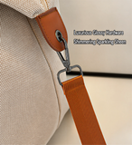【Canvas Large-Capacity Tote Bag】 Faux Leather Trim Triangular Nameplate, Hidden Magnetic Snap Smooth Zipper, Multi-Way Wear Versatile for Commuting & Travel, Lightweight Storage./black In Australia - Darrahopens