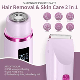 Women's Electric Dual Head Hair Remover – Double Ring Blade for Efficient Hair Removal, Fine Trimming Blade for Detailed Grooming, IPX7 Full Body Waterproof, Safe and Painless（pink)