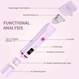 Women's Electric Dual Head Hair Remover – Double Ring Blade for Efficient Hair Removal, Fine Trimming Blade for Detailed Grooming, IPX7 Full Body Waterproof, Safe and Painless（pink)