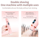 Women's Electric Dual Head Hair Remover – Double Ring Blade for Efficient Hair Removal, Fine Trimming Blade for Detailed Grooming, IPX7 Full Body Waterproof, Safe and Painless（pink)