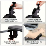 Ergonomic Arm Support Wrist Rest - Synthetic Rubber Computer Desk Extender - Office Chair Elbow Support, Pressure Relief