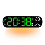 13.7" Large LED Digital Wall Clock - Auto Dimming, Temperature Display, Ideal for Bedroom & Office(5502BLUE)