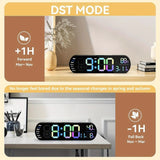 13.7" Large LED Digital Wall Clock - Auto Dimming, Temperature Display, Ideal for Bedroom & Office(5502  GREEN)