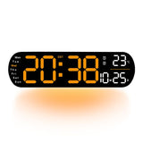 13.7" Large LED Digital Wall Clock - Auto Dimming, Temperature Display, Ideal for Bedroom & Office(5502 Deep pink)