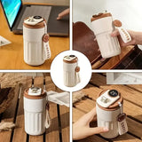 Smart Temp-Display Tumbler: 15.5oz Large Capacity, See the Temp, Enjoy Hot/Cold Freely – Just Right Every Sip./blue