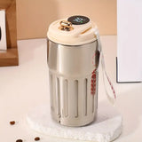 Smart Temp-Display Tumbler: 15.5oz Large Capacity, See the Temp, Enjoy Hot/Cold Freely – Just Right Every Sip./blue