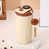 Smart Temp-Display Tumbler: 15.5oz Large Capacity, See the Temp, Enjoy Hot/Cold Freely – Just Right Every Sip/(BLACK)