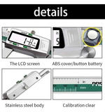 Stainless Steel Digital Caliper 150mm 6 Inch LCD Three Mode Metric Imperial Fractional One Touch Switch with Protective Case for Machinery DIY Precise Measurement