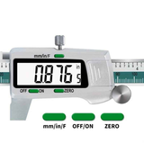 Stainless Steel Digital Caliper 150mm 6 Inch LCD Three Mode Metric Imperial Fractional One Touch Switch with Protective Case for Machinery DIY Precise Measurement
