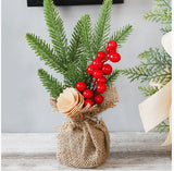 25cm Pine Needle Style Desktop Mini Christmas Tree, Christmas Window Potted Decoration