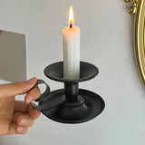 2PCS Handmade Iron Art Vintage Candle Holders, Matte Texture Lights Up Romantic Moments (Gold) In Australia - Darrahopens